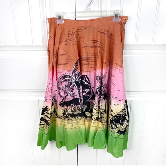 Angie Dresses & Skirts - Angie Dip Dye Sequin Tropical Midi Circle Skirt S